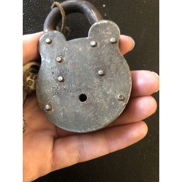 Vintage Squire Old English Genuine Solid Lock With Key Made In England - Picture 7 of 7